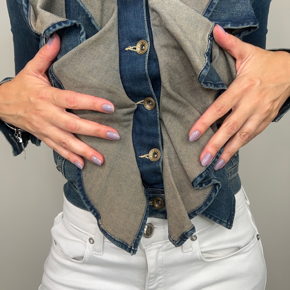 Plein Sud Vintage Ruffle Jean jacket - Picture 4 of 10